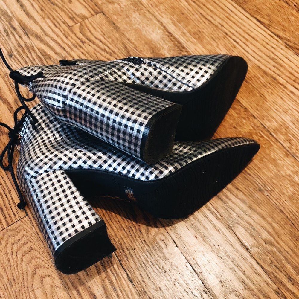 Anthropologie Silver Tie Back Boots - Picture 4 of 4